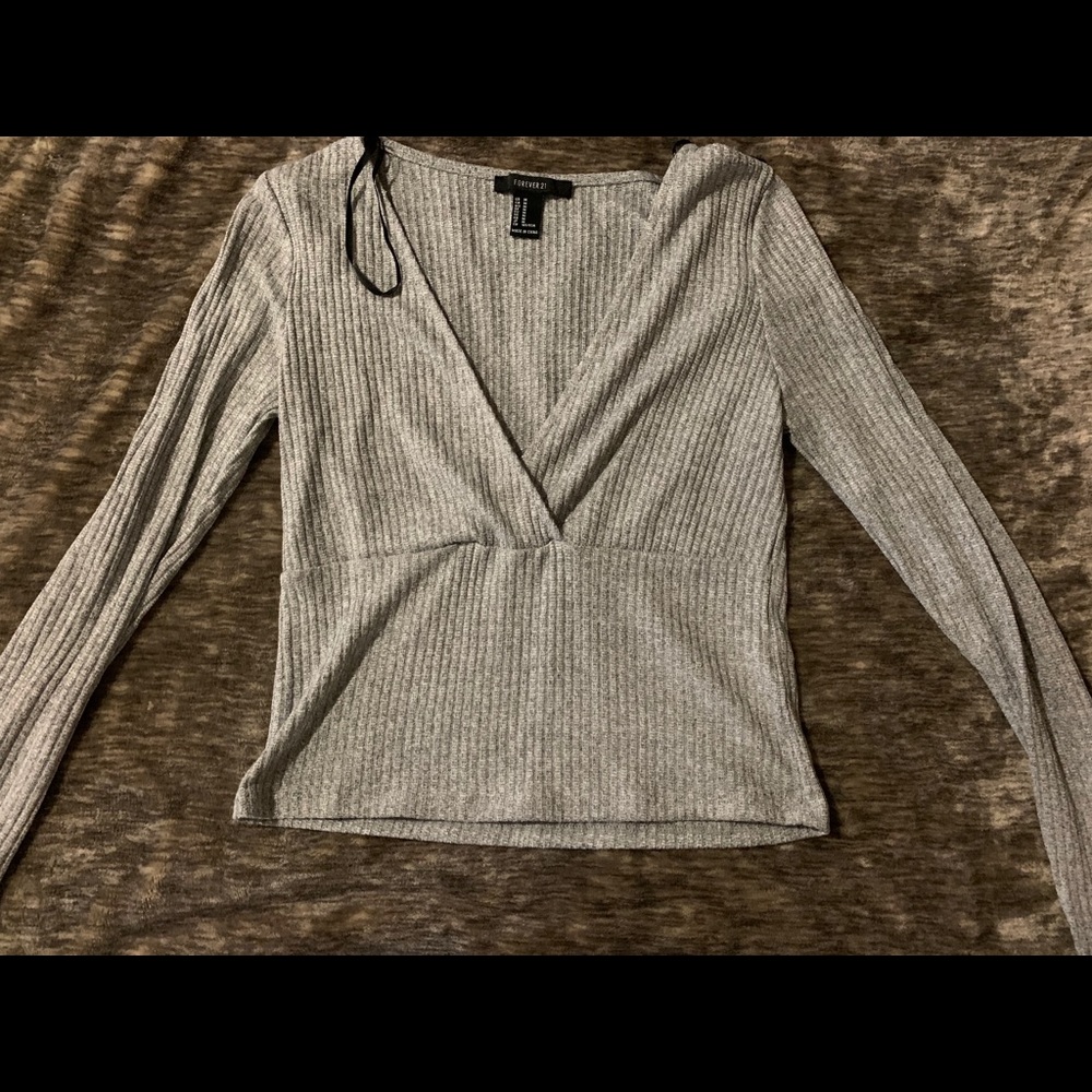 Gray party crop top